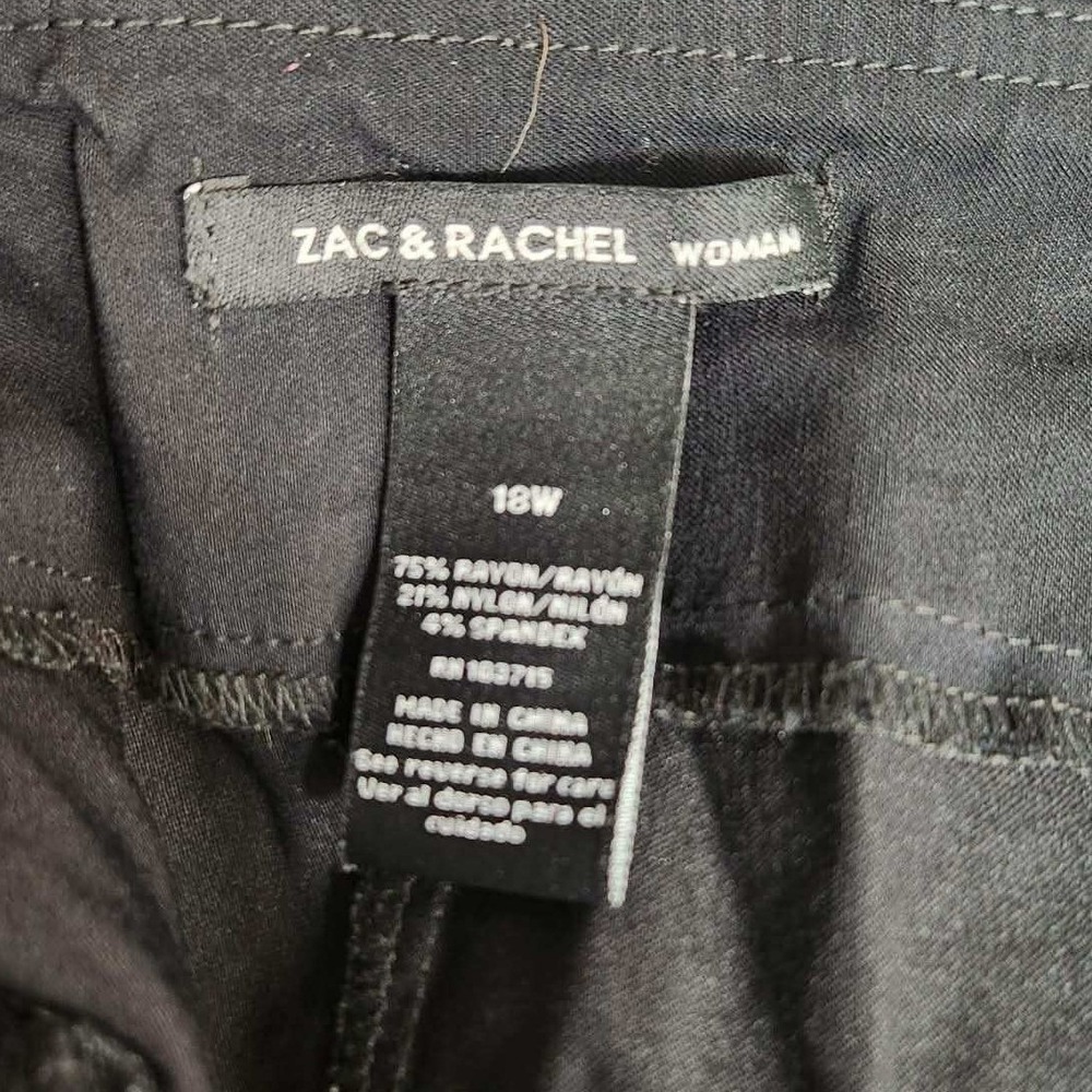Zac & Rachel Cropped Pants Black Stretch Pull On Trousers Womens 18W - Picture 3 of 5